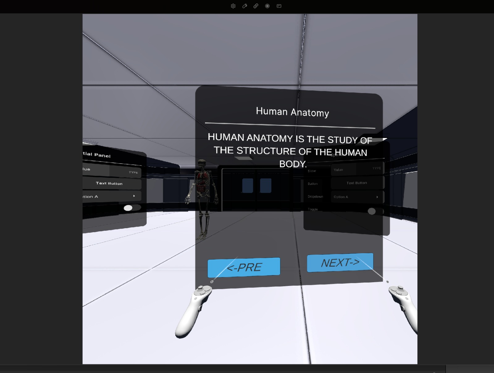 Early experimental UI tested during development
