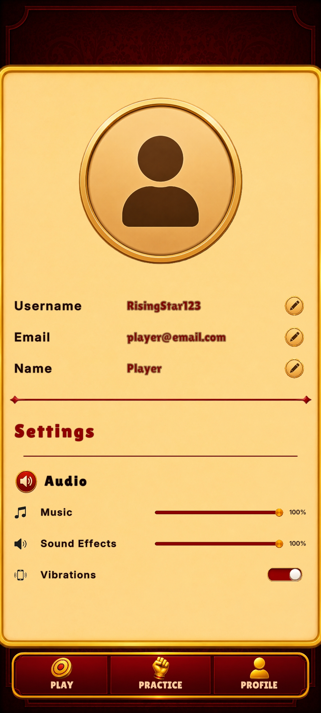 Final Carrom Legends multiplayer setup screen with purple primary action buttons